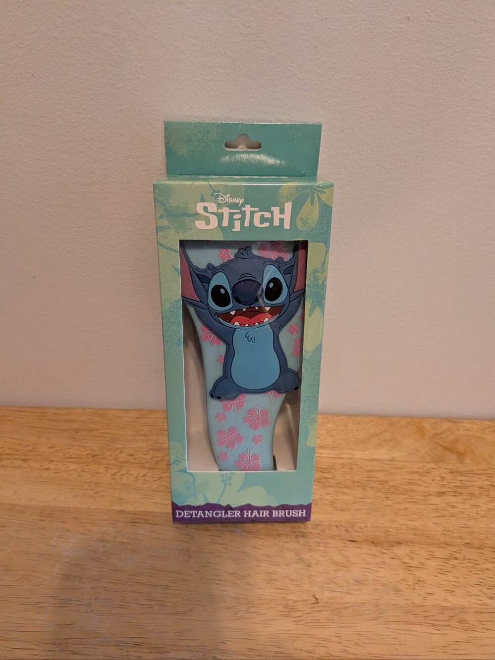 Disney Stitch Detangler Hair Brush - Aqua Blue with Pink Accents